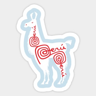 Peru Alpaca White Sticker